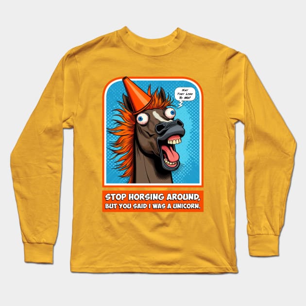 Horse Long Sleeve T-Shirt by The Design Deck